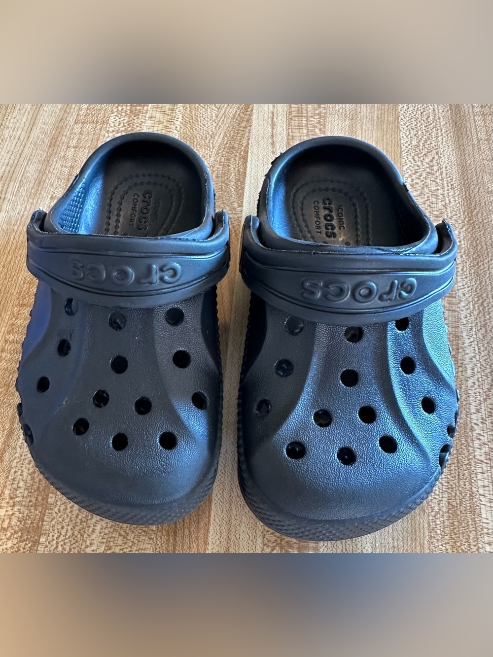 Crocs Classic Clogs Black Slip-On Shoes Kids Size 7